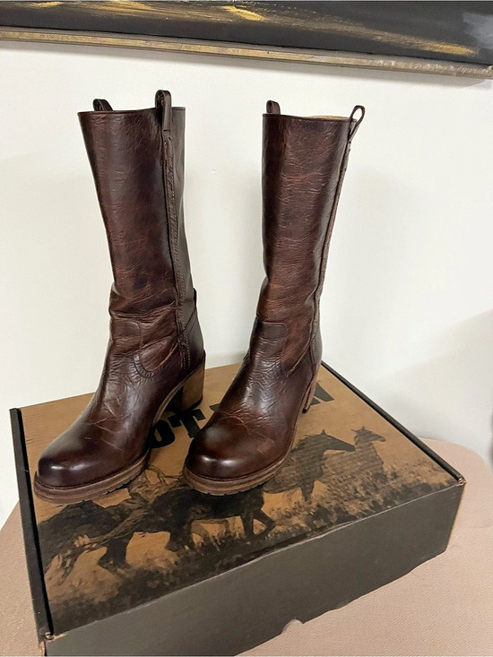 Cleo + Wolf Shoes - Cleo + Wolf Leather Heeled Boots Brown US 8.5